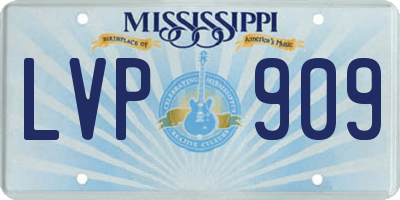 MS license plate LVP909