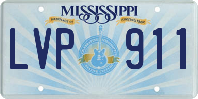 MS license plate LVP911