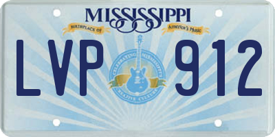 MS license plate LVP912