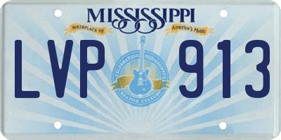 MS license plate LVP913