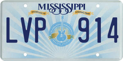 MS license plate LVP914