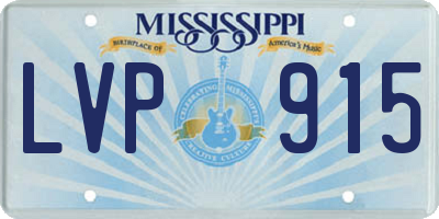 MS license plate LVP915