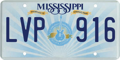 MS license plate LVP916