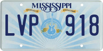 MS license plate LVP918
