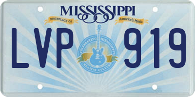MS license plate LVP919