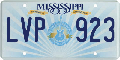 MS license plate LVP923