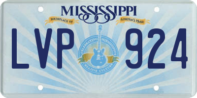 MS license plate LVP924