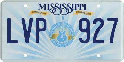 MS license plate LVP927