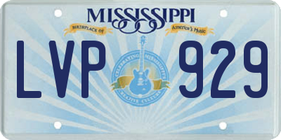 MS license plate LVP929