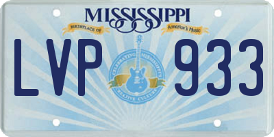 MS license plate LVP933