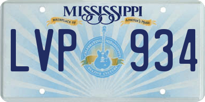MS license plate LVP934