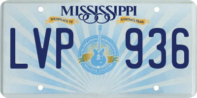 MS license plate LVP936