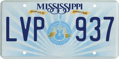 MS license plate LVP937