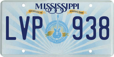 MS license plate LVP938