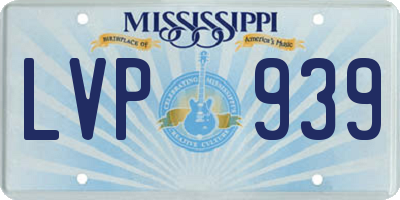 MS license plate LVP939
