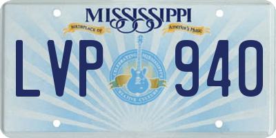 MS license plate LVP940