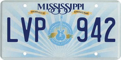 MS license plate LVP942