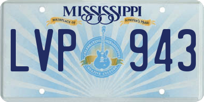 MS license plate LVP943