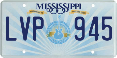 MS license plate LVP945