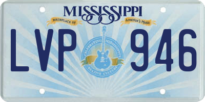 MS license plate LVP946