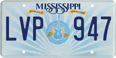 MS license plate LVP947