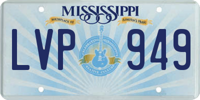 MS license plate LVP949