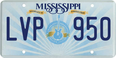 MS license plate LVP950