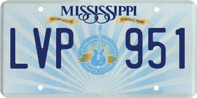 MS license plate LVP951