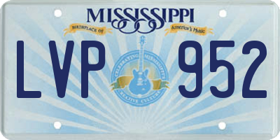 MS license plate LVP952
