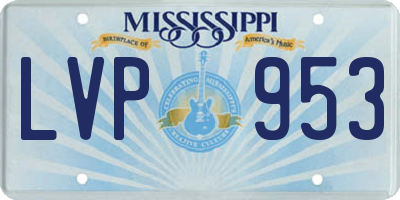 MS license plate LVP953