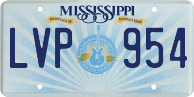 MS license plate LVP954