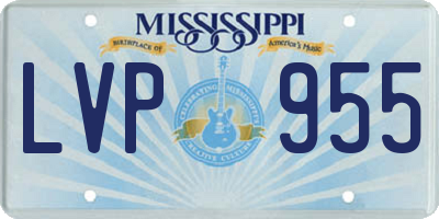 MS license plate LVP955