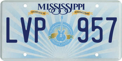 MS license plate LVP957