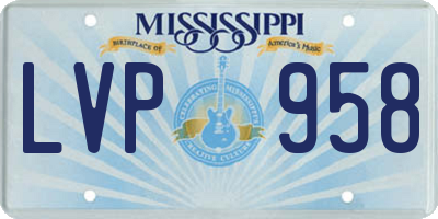 MS license plate LVP958