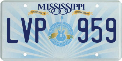 MS license plate LVP959