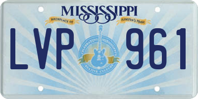 MS license plate LVP961