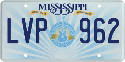 MS license plate LVP962