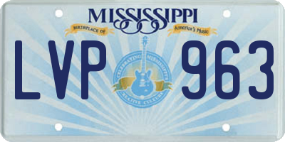 MS license plate LVP963