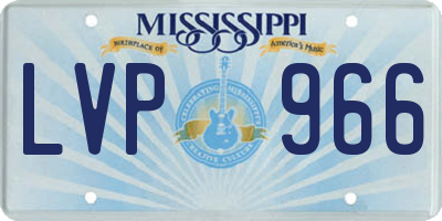 MS license plate LVP966