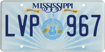 MS license plate LVP967
