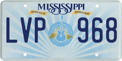 MS license plate LVP968