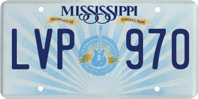 MS license plate LVP970