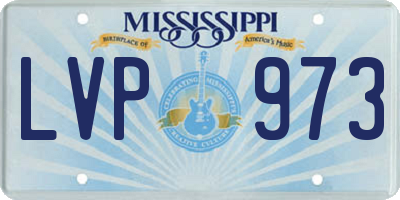 MS license plate LVP973
