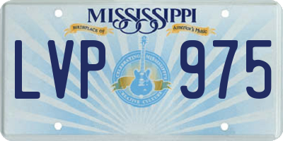 MS license plate LVP975