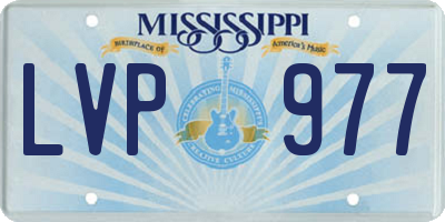 MS license plate LVP977