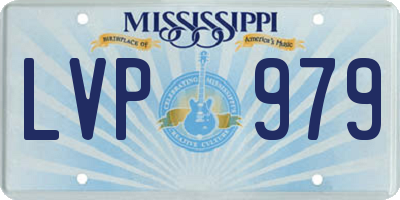 MS license plate LVP979
