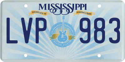 MS license plate LVP983