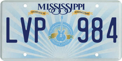 MS license plate LVP984