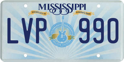 MS license plate LVP990