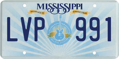 MS license plate LVP991